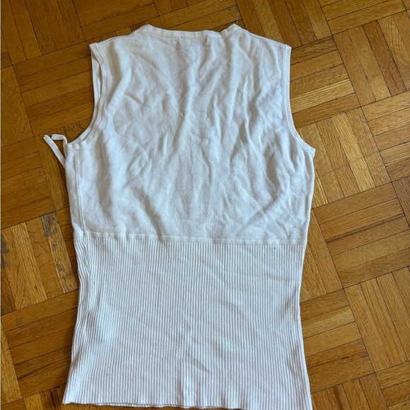 Vintage Le Chateau Cream V-Neck Top y2k wrap 90s - Picture 2 of 3